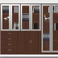 Modern Wooden Bookcase With Glass Doors Drawers And Storage For Books Decorative Items