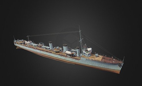 modern warship destroyer weapon ship cruiser ship 3d model