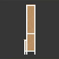 Modern Wooden Storage Shelf Unit With Tall Side Shelves And Middle Drawer Cabinet