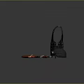 Tactical Police Rifle With Bulletproof Vest Helmet Bullets Badge And Handcuffs