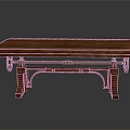 Classic Solid Wood Table With Brown Surface And Decorative Carved Legs
