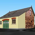 Charming Detached House With Stone Exterior Red Brick Accents Grey Roof And Skylights