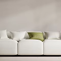 Modern three-seat sofa multiplayer sofa 3d model