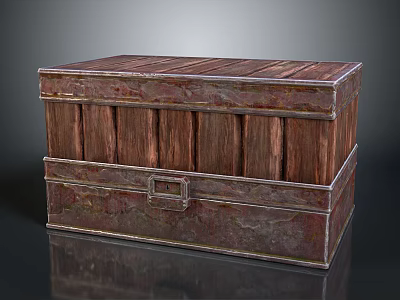 Vintage Style Wooden Storage Box With Rustic Texture And Metal Accents For Home Organizing 3d model