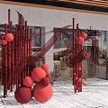 1006LW Spring Festival red layout wedding draft master and design material renderings 3d model