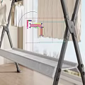 Home Balcony With Foldable Clothes Drying Rack Hanging Clothes And Quilt 3d model