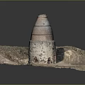 Traditional Brick Kiln Model With Square Base And Conical Top For Handmade Ceramic Home Decor