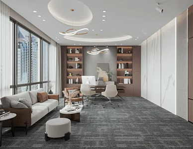 modern office general manager office 3d model