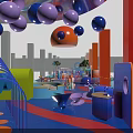 Outdoor Playground Equipment With Colorful Slides Rotating Platforms And Interactive Play Structures 3d model