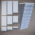 Elegant Pleated Roman Shades In Light Blue Linen For Bright Room Decoration