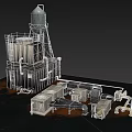 Public Utility Infrastructure With Water Tower Industrial Buildings And Metal Structures