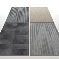 Different Square Rugs With Geometric And Linear Patterns In Neutral Tones 3d model