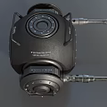 Black Industrial Device With Lens Metal Brackets And Connection Ports