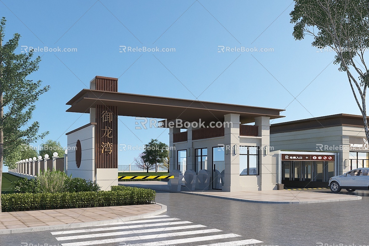 new chinese style gate 3d model