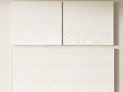 White Decorative Wall Panels With Various Dot Patterns For Interior Design Decoration 3d model