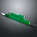 Elegant Green Fountain Pen With Shiny Metallic Accents And Smooth Grip