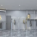 Modern Stylish Clothing Store Interior With Hanging Clothes Display Racks And Mannequins