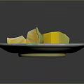 Fresh Lemon Slices Placed On White Ceramic Plate With Bright Yellow Hue