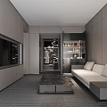 Modern Luxury Bedroom Interior With Textured Wall King Bed And Sofa