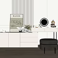 Quiet Dressing Table Cream Cabinet Integrated Dressing Table Dressing Table 3d model