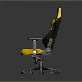 Yellow And Black Racing Style Ergonomic Office Chair With High Back Armrests And Wheels