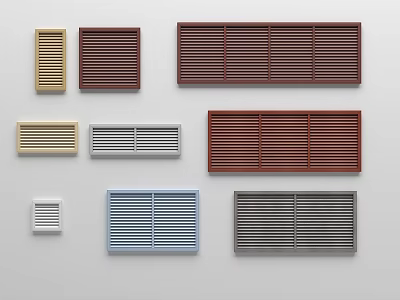 Various Styles And Colors Of Air Conditioner Vents With Modern Design 3d model