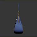 Elegant Blue Handbag With Gold Decoration And Gemstone Clasp Patterned Design 3d model