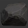 Dark Geometric Polyhedron Object With Shiny Metallic Surface And Textured Edges 3d model