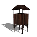 Public Wooden Trash Bin Facility In Outdoor Grass Area With Green Trees