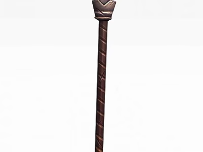Tech Exhibition Hall Displaying Decorative Staff With Twisted Pattern And Ornamental Top 3d model