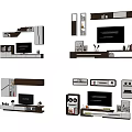 Modern TV Stand Designs With Modular Storage Units And Display Shelves 3d model