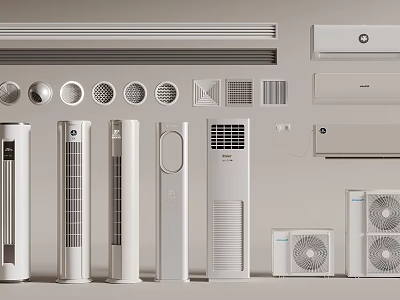 Various Types of Air Conditioners and Fans with Modern Design for Home Cooling Solutions 3d model