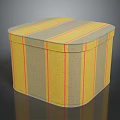 Striped Yellow And Gray Fabric Storage Box For Home Organization