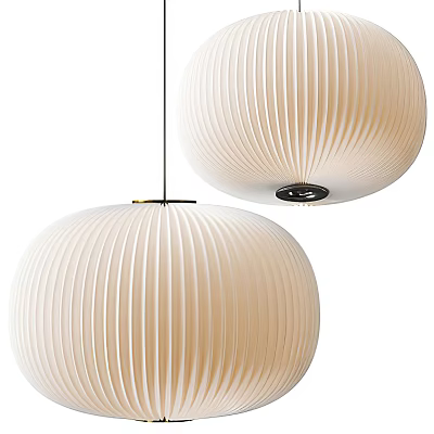 Modern White Pleated Pendant Lights With Elegant Design For Interior Spaces 3d model