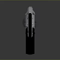 Futuristic Sci Fi Pistol With Silver Black Metallic Finish Advanced Design And Reflective Reflection