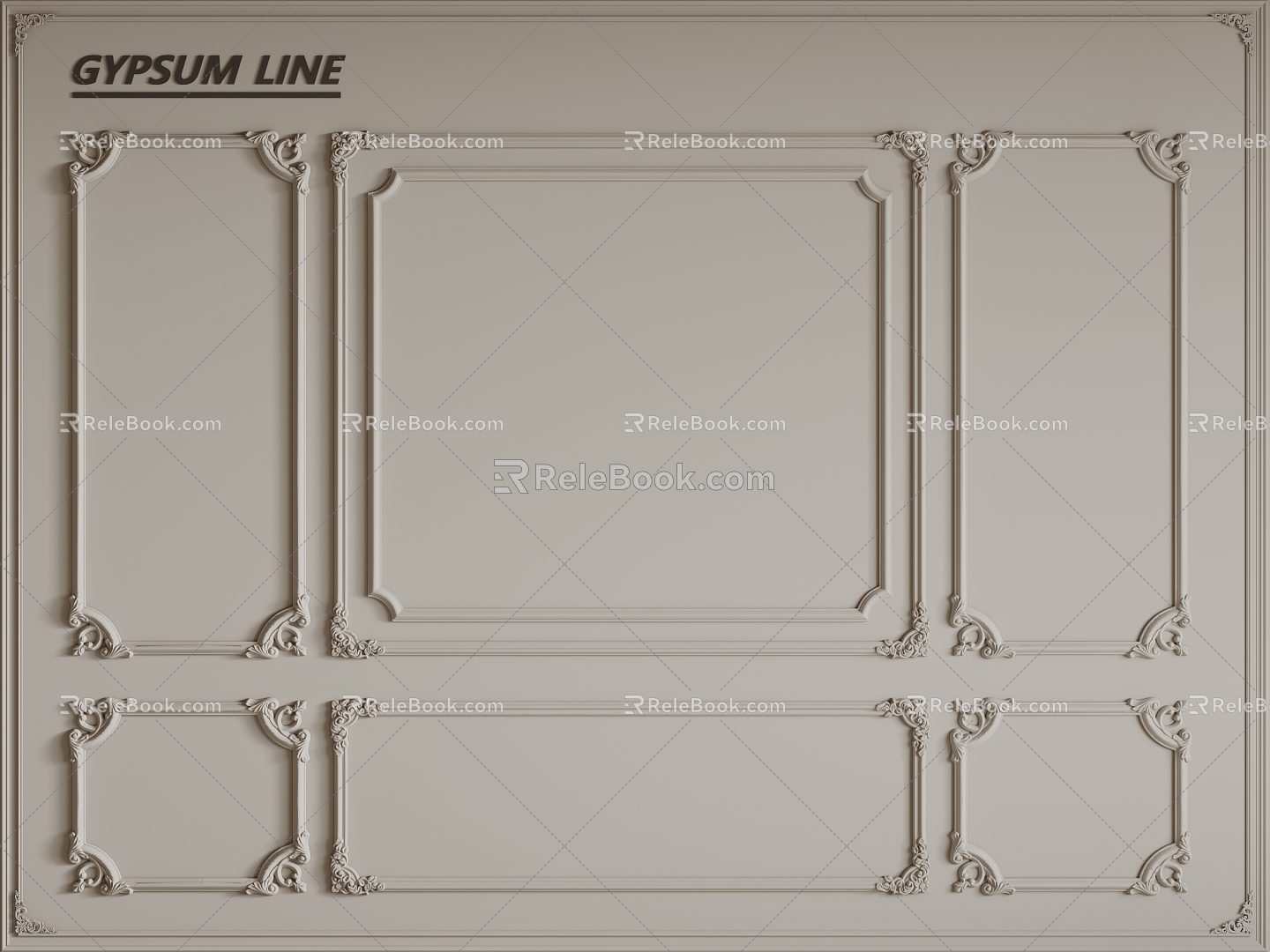 French Line French Gypsum Line French Gypsum Line Background Wall PU Line 3d model