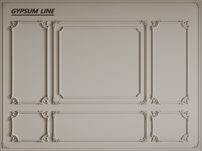 French Line French Gypsum Line French Gypsum Line Background Wall PU Line 3d model