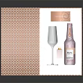 Open Pink Gift Box With Wine Glass Bottle And Small Items 3d model