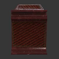 Red Glossy Wooden Box With Decorative Wood Grain Pattern And Fitted Lid