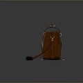 Brown Leather Messenger Bag With Vintage Design Adjustable Straps And Metal Buckles