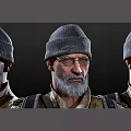 Man With Black Beanie Glasses Gray Beard And Military Style Jacket