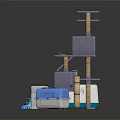 Multi Level Cat Furniture With Tree Platforms Litter Box And Interactive Toys