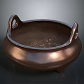 Traditional Brass Incense Burner With Two Handles And Three Feet Design