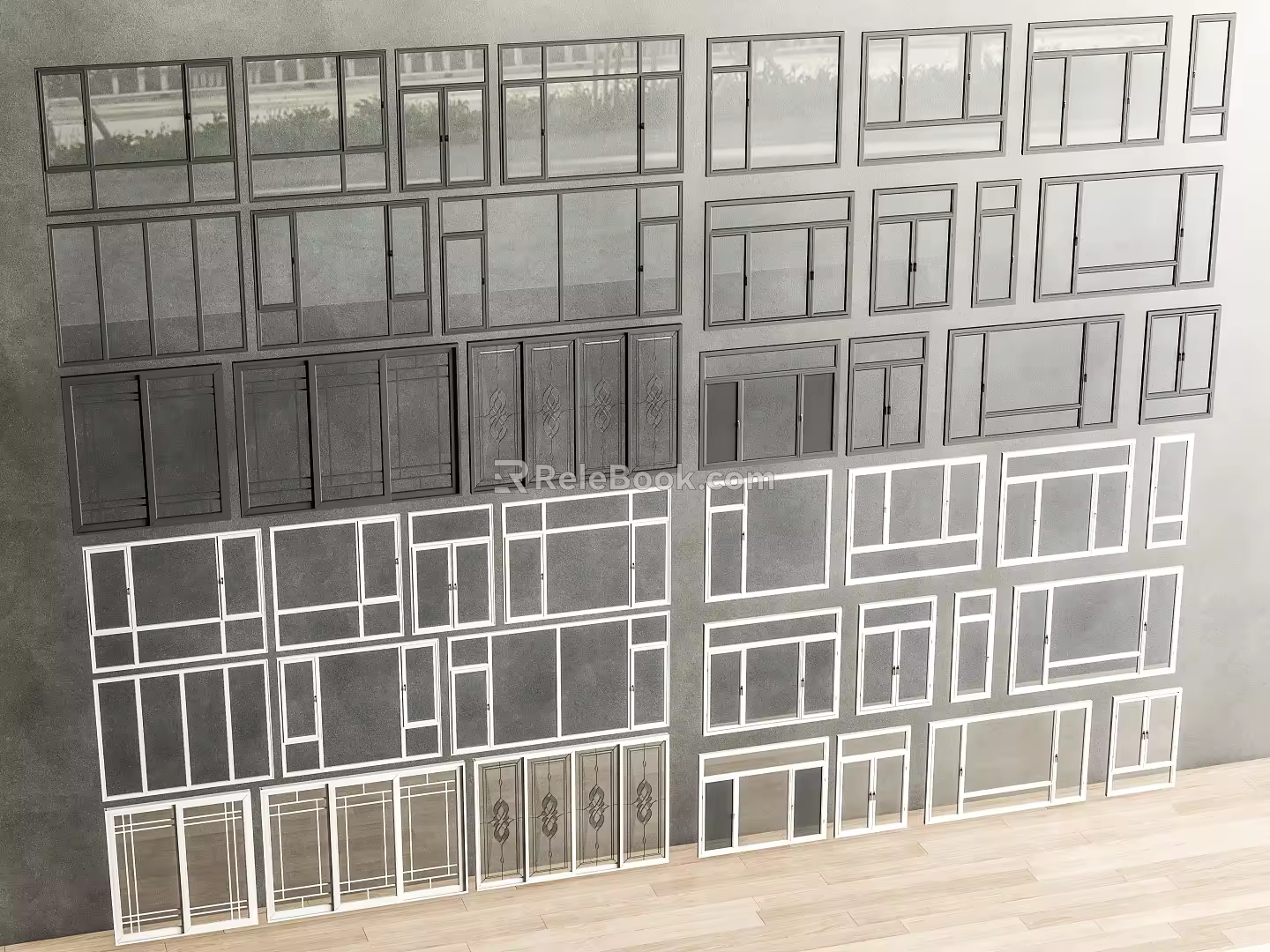 Modern window combination window glass window floor-to-ceiling window balcony window bay window bedroom window casement window door and window stainless steel sliding window 3d model