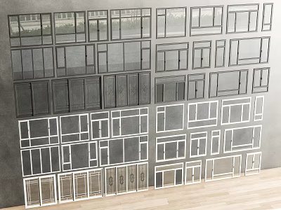 Modern window combination window glass window floor-to-ceiling window balcony window bay window bedroom window casement window door and window stainless steel sliding window 3d model
