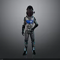 Futuristic Astronaut Spacesuit Design With Helmet Glowing Accents And Boots