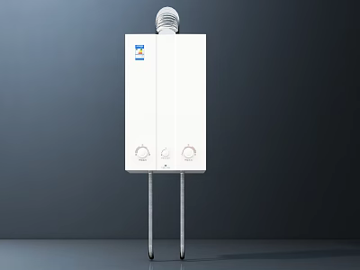 White Electric Water Heater With Two Control Knobs And Modern Design 3d model