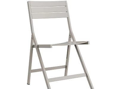 Folding Leisure Chair Light Gray Metal Frame Simple Modern Design for Outdoor Indoor Use 3d model