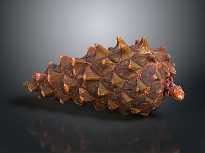 Unique Pinecone Shaped Decorative Home Living Accessory With Brown Orange Textured Surface 3d model