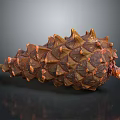 Unique Pinecone Shaped Decorative Home Living Accessory With Brown Orange Textured Surface